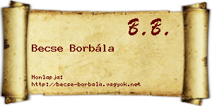 Becse Borbála névjegykártya